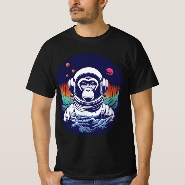 Camiseta Astronauta do Macaco Espacial (Frente)