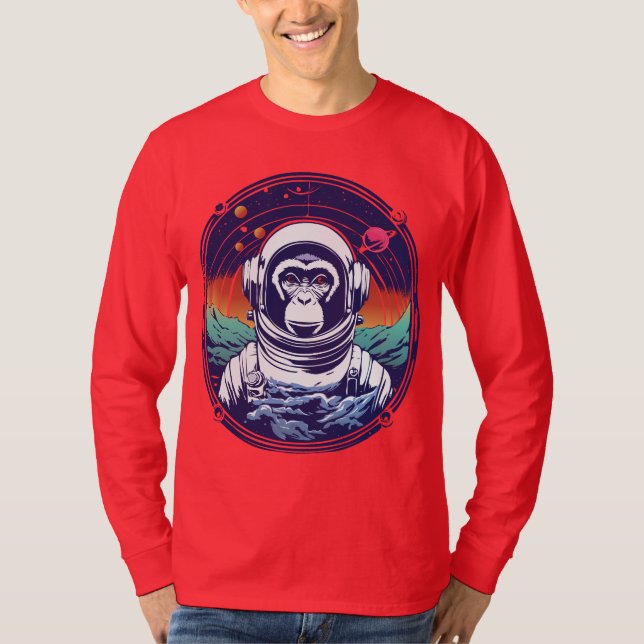 Camiseta Astronauta do Macaco Espacial (Frente)