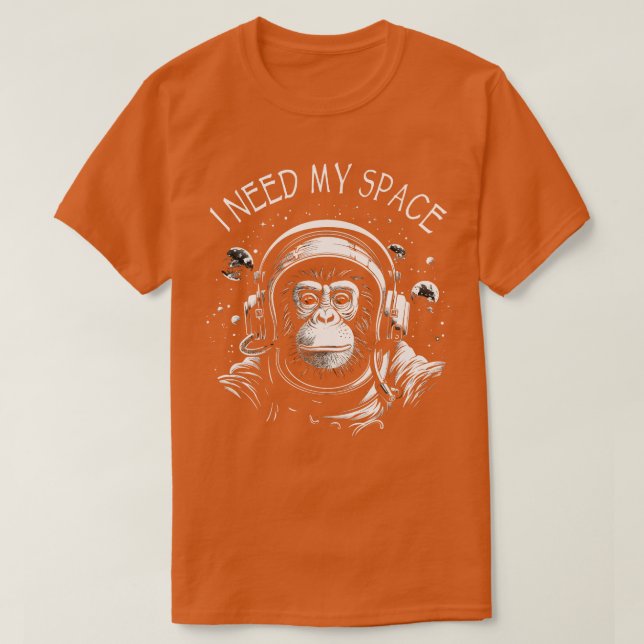 Camiseta Astronauta do Macaco Espacial Ape Chimp (Frente do Design)