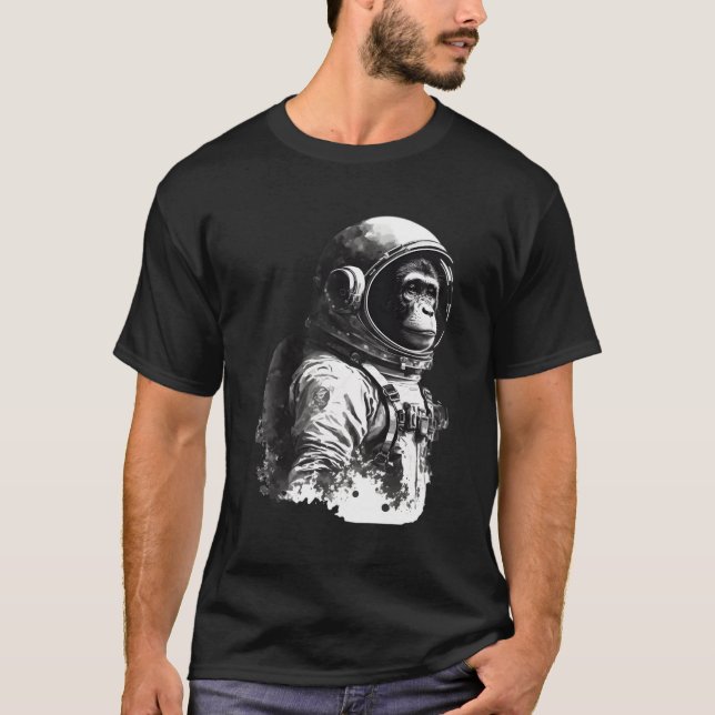 Camiseta Astronauta do macaco Viagem espacial (Frente)