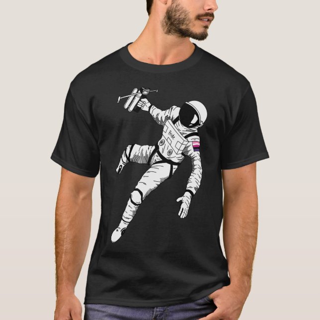 Camiseta Astronauta do Orgulho Sutil Lgbtq (Frente)