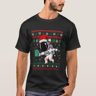 Camiseta Astronauta do Papai Noel de Natal Engraçado Brinca