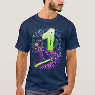 Camiseta Astronauta do primeiro aniversario Engraçado Surfe