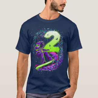Camiseta Astronauta do segundo aniversário Engraçado Surfe