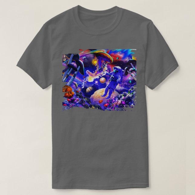 Camiseta Astronauta do Trippy Ocean (Frente do Design)