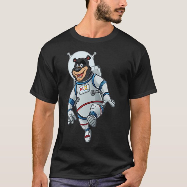 Camiseta Astronauta do Urso de Cartoons. (Frente)