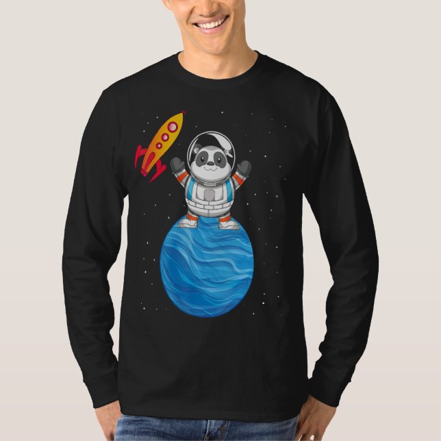 Camiseta Astronauta do Viagem do Espaço Animal Chinês (Frente)