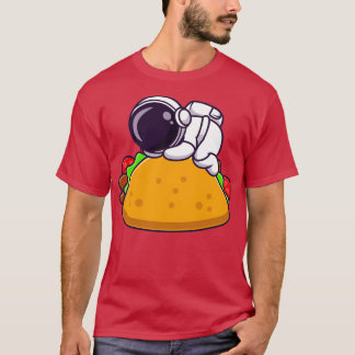 Camiseta Astronauta Dormindo No Taco Comida Cartoon