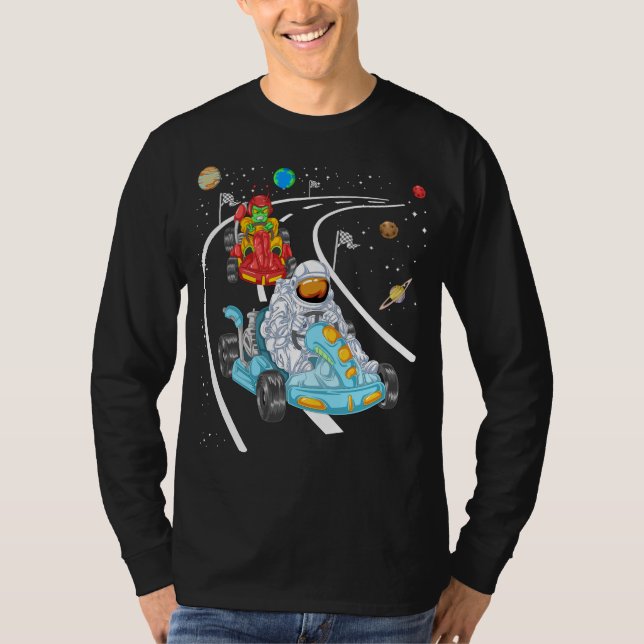 Camiseta Astronauta e alienígena Gokart (Frente)