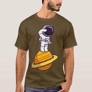 Camiseta Astronauta Em Cartoon Planeta