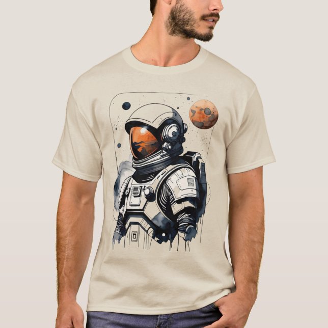Camiseta Astronauta em Marte T-Shirt (Frente)