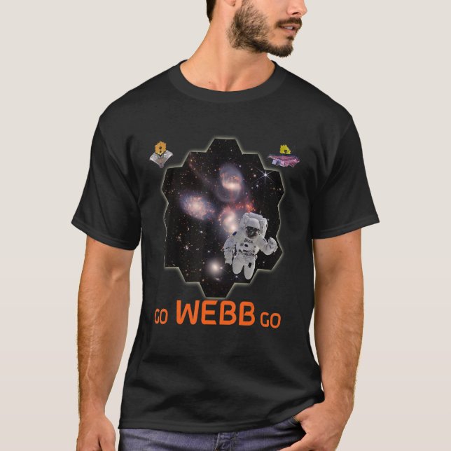 Camiseta Astronauta em Stephanu2019s Quintet Webb Space Tel (Frente)