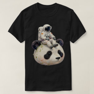 Camiseta Astronauta em um Panda Espacial Surreal Esquisito
