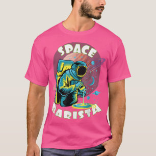 Camiseta Astronauta Engraçado Barista Espacial Design