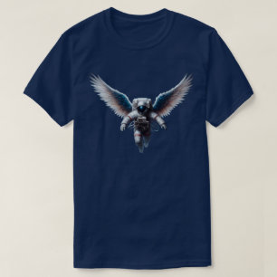 Camiseta Astronauta Engraçado com Anjos no Espaço