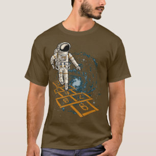 Camiseta Astronauta Engraçado joga de um a nove quadrados e