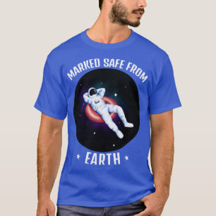 Camiseta Astronauta Engraçado Marcado Seguro da Terra 1