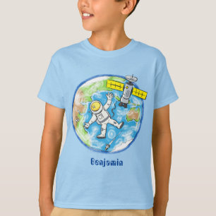 Camiseta Astronauta engraçado no espaço e na banda desenhad