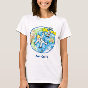 Camiseta Astronauta engraçado no espaço e na banda desenhad