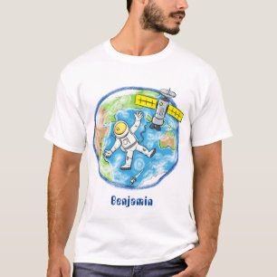 Camiseta Astronauta engraçado no espaço e na terra