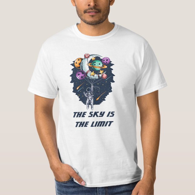 Camiseta Astronauta engraçado segurando um balão de planeta (Frente)