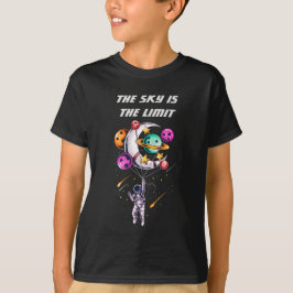 Camiseta Astronauta engraçado segurando um balão de planeta