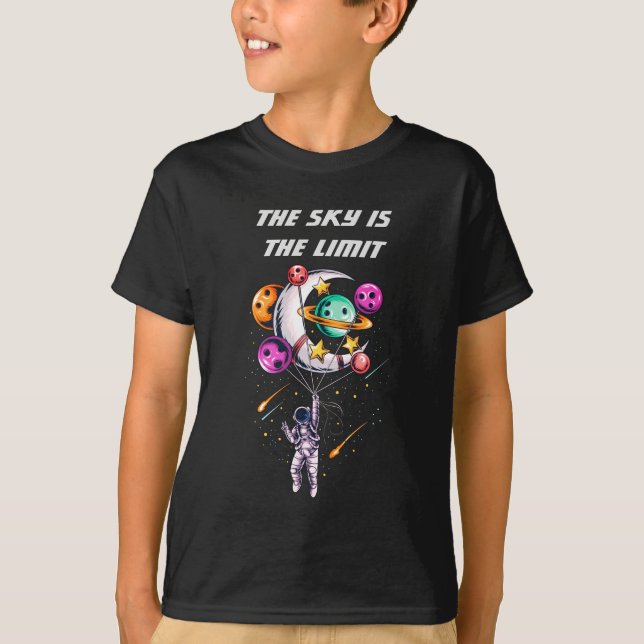 Camiseta Astronauta engraçado segurando um balão de planeta (Frente)