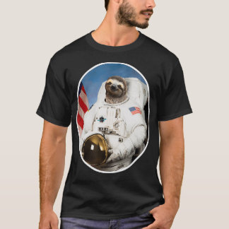 Camiseta Astronauta Engraçado Sloth Dando Espaço Exterior