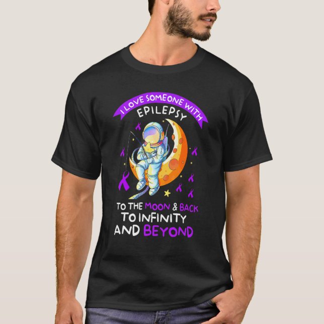 Camiseta Astronauta Epilepsia Sensibilização Ama Alguém Com (Frente)