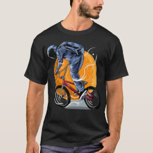 Camiseta Astronauta Espaçador Andando Bicicleta No Espaço