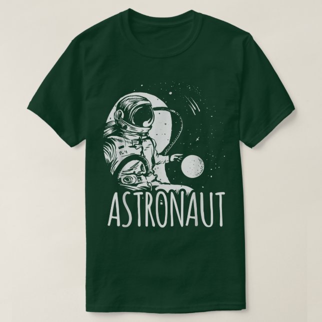 Camiseta Astronauta Espacial Astronomy Planets Rocket T-Shi (Frente do Design)