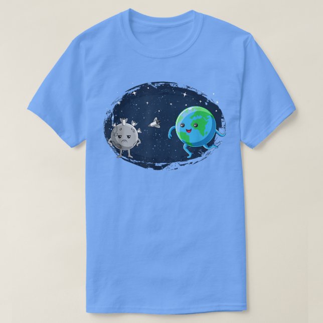 Camiseta Astronauta Espacial de Exploração Espacial de Lua (Frente do Design)
