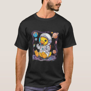 Camiseta Astronauta Espacial do Pato de Borracha Ciência do