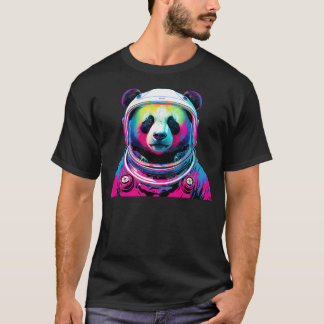 Camiseta Astronauta Espacial do Urso Panda Vestindo Spacesu