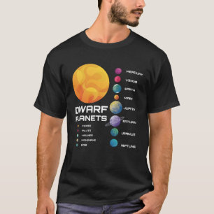 Camiseta Astronauta Espacial dos Planetas Anãs do Sistema S