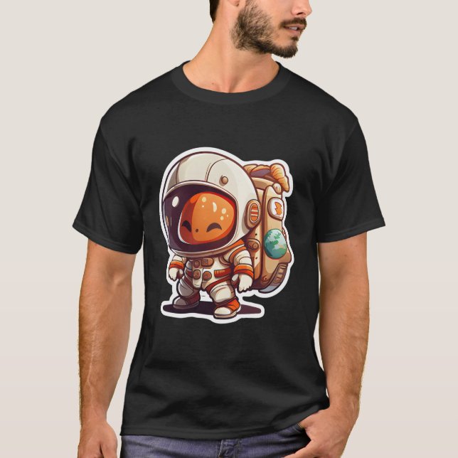 Camiseta Astronauta Espacial Explorando Planetas Ciência Es (Frente)