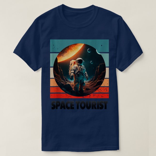 Camiseta Astronauta Espacial Exterior do Terreno (Frente do Design)