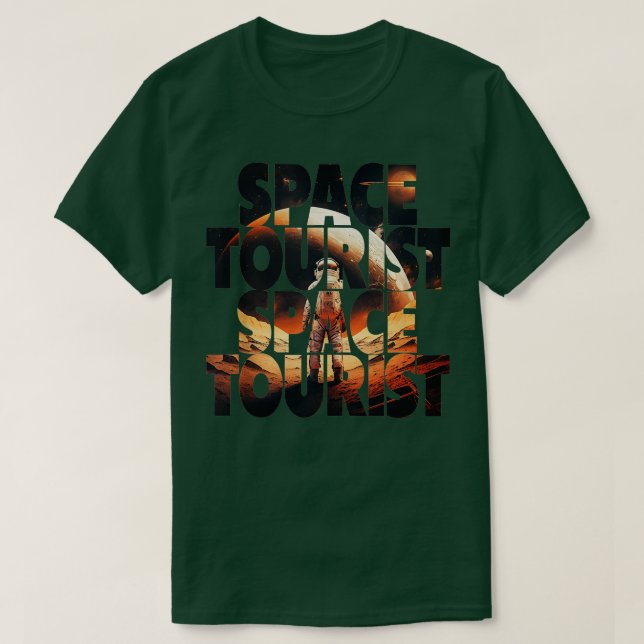 Camiseta Astronauta Espacial Exterior do Terreno (Frente do Design)