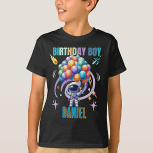 Camiseta Astronauta Espacial Exterior - Garoto de Aniversár
