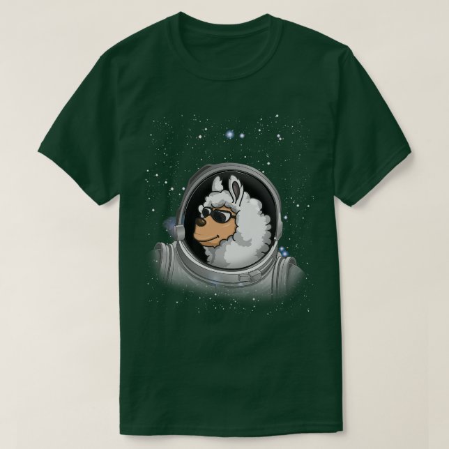 Camiseta Astronauta Espacial Llama Astronauta (Frente do Design)