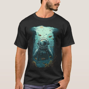 Camiseta Astronauta Espacial Mergulhando Mergulhador de Mar