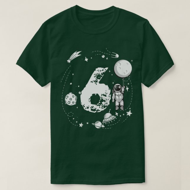 Camiseta Astronauta Espacial Para Crianças - Astronauta 6,  (Frente do Design)