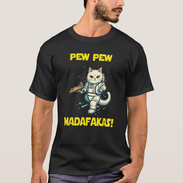 Camiseta Astronauta Espacial Pew Madafakas Birman Cat 2 (Frente)