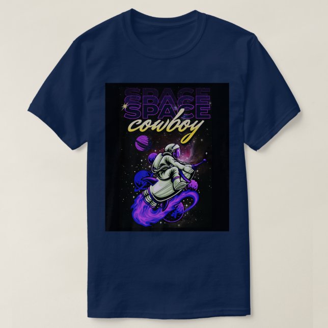 Camiseta Astronauta Espacial Piloto de Shuttle de Vaqueiro  (Frente do Design)