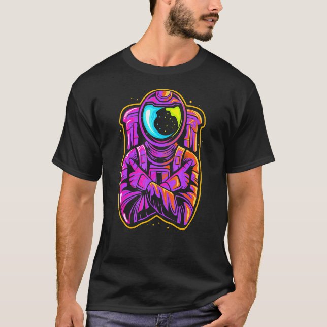 Camiseta Astronauta Espacial Planetas da Lua Marte (Frente)