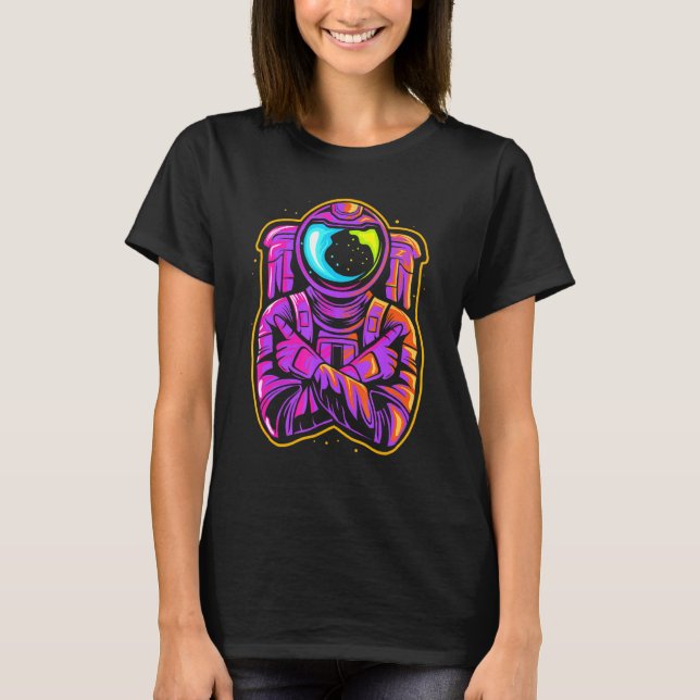 Camiseta Astronauta Espacial Planetas da Lua Marte (Frente)