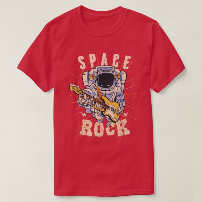Camiseta Astronauta Espacial Tocando Astronomia Elétrica do (Frente do Design)