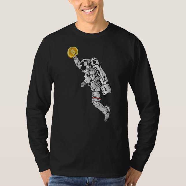 Camiseta Astronauta Espaço B Bitmoney Crypto 1 (Frente)