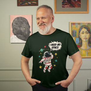 Camiseta Astronauta "Eu Preciso Do Meu Espaço" Design de Es