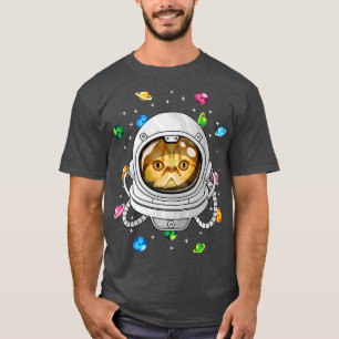 Camiseta Astronauta Exótico De Ar Curto Profundo No Cosmi E